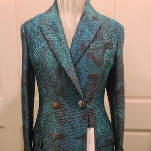 Versace Snakeskin Print Trench Coat in Green IT  sz 44